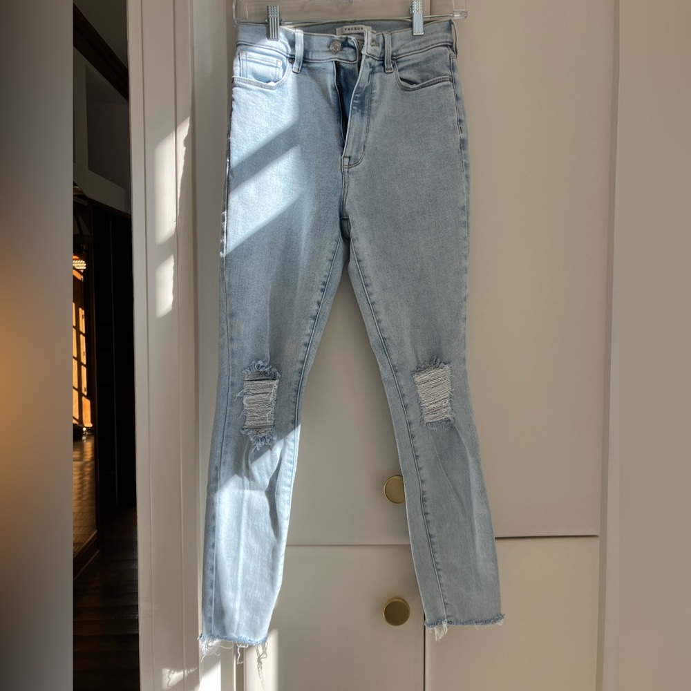 PacSun Sky Blue Denim high rise ripped jeggins size 26